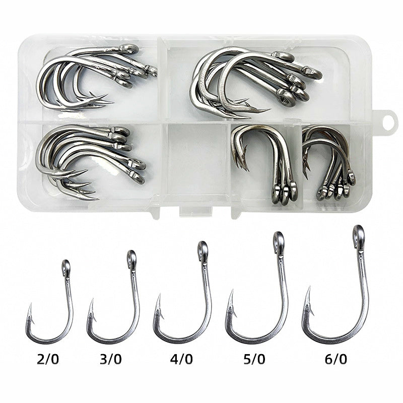 Heavy Duty Stainless Steel Hook Set, 25-Pack Barbed Hooks