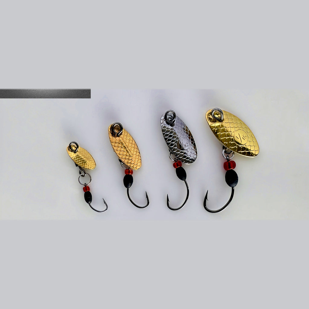 Micro Spinner Spoon Lures, 5-Pack, 0.4–1.5 g (0.014–0.053 oz)