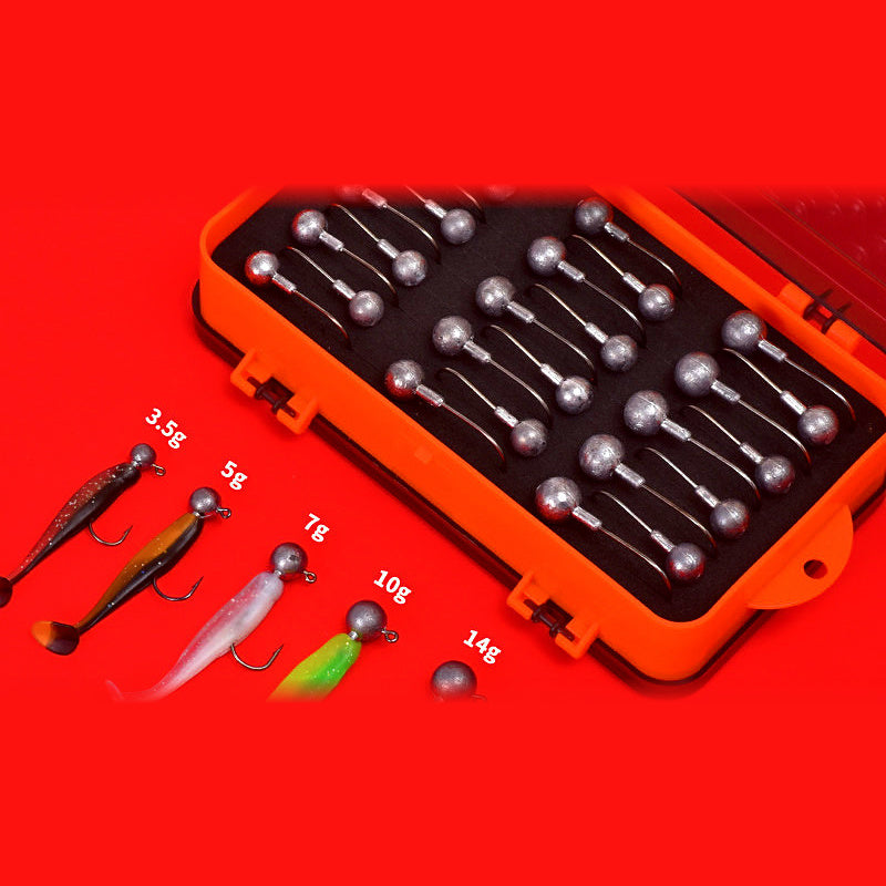 Lead Jig Head Hook Set with T-Tail Soft Baits, 1–28 g (0.04–1 oz)