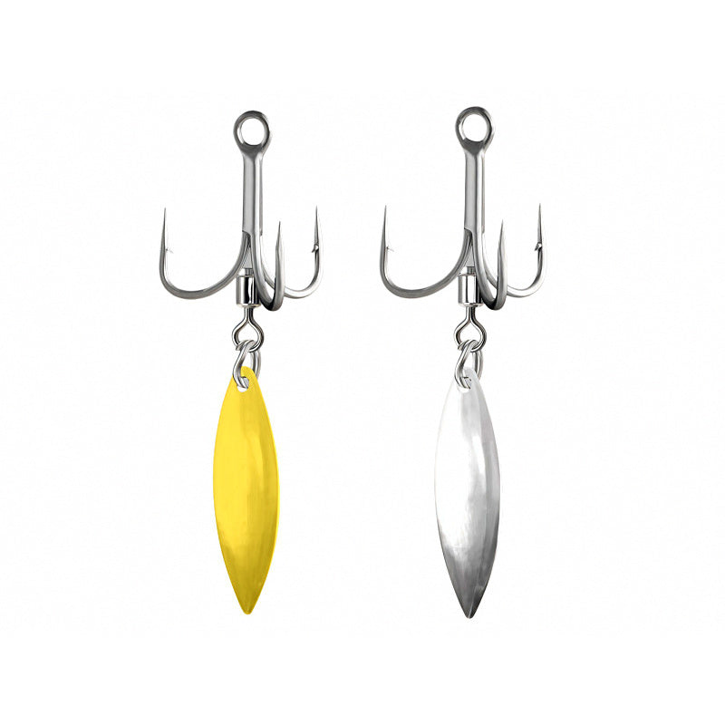 Willow Blade Spinner Treble Hooks with Swivel, #8–#2