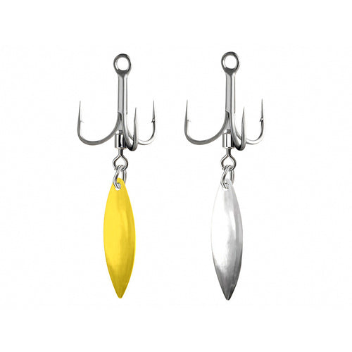 Willow Blade Spinner Treble Hooks with Swivel, #8–#2