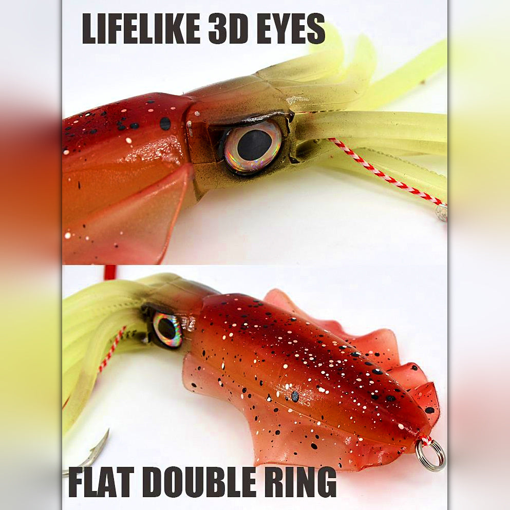 UV Glow Octopus Soft Bait Rig, 60–150 g (2.1–5.3 oz)