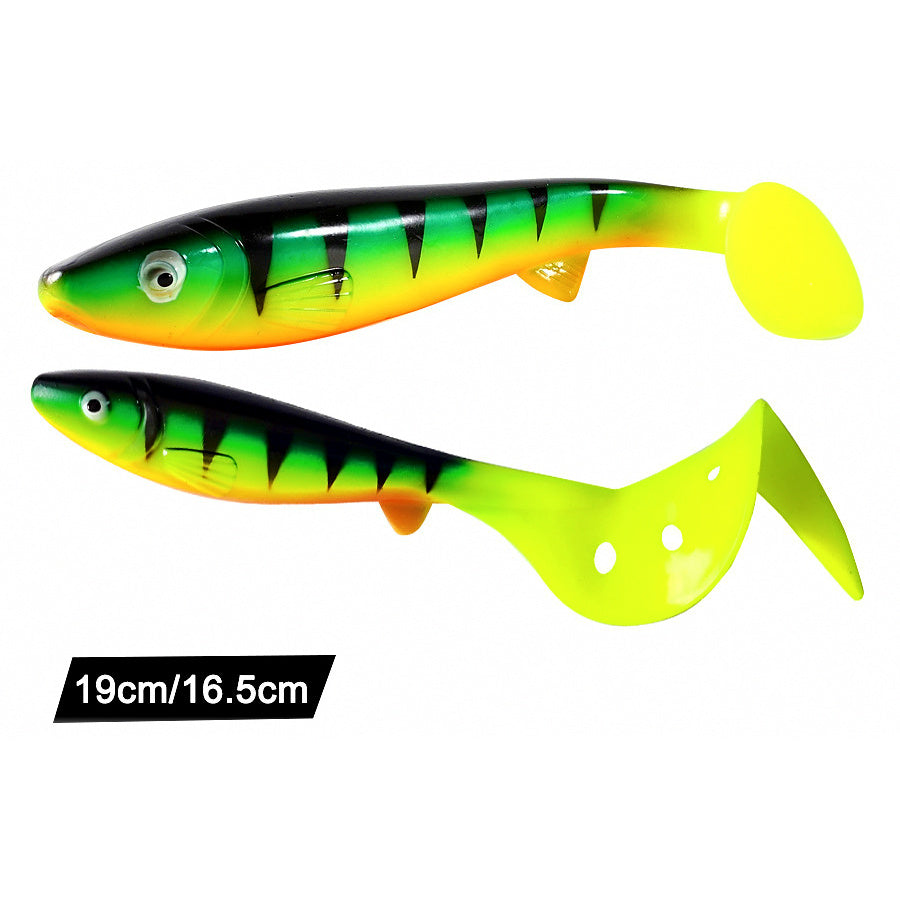 Saltwater Soft Plastic Swimbait, Curly or T-Tail, 16.5/19 cm