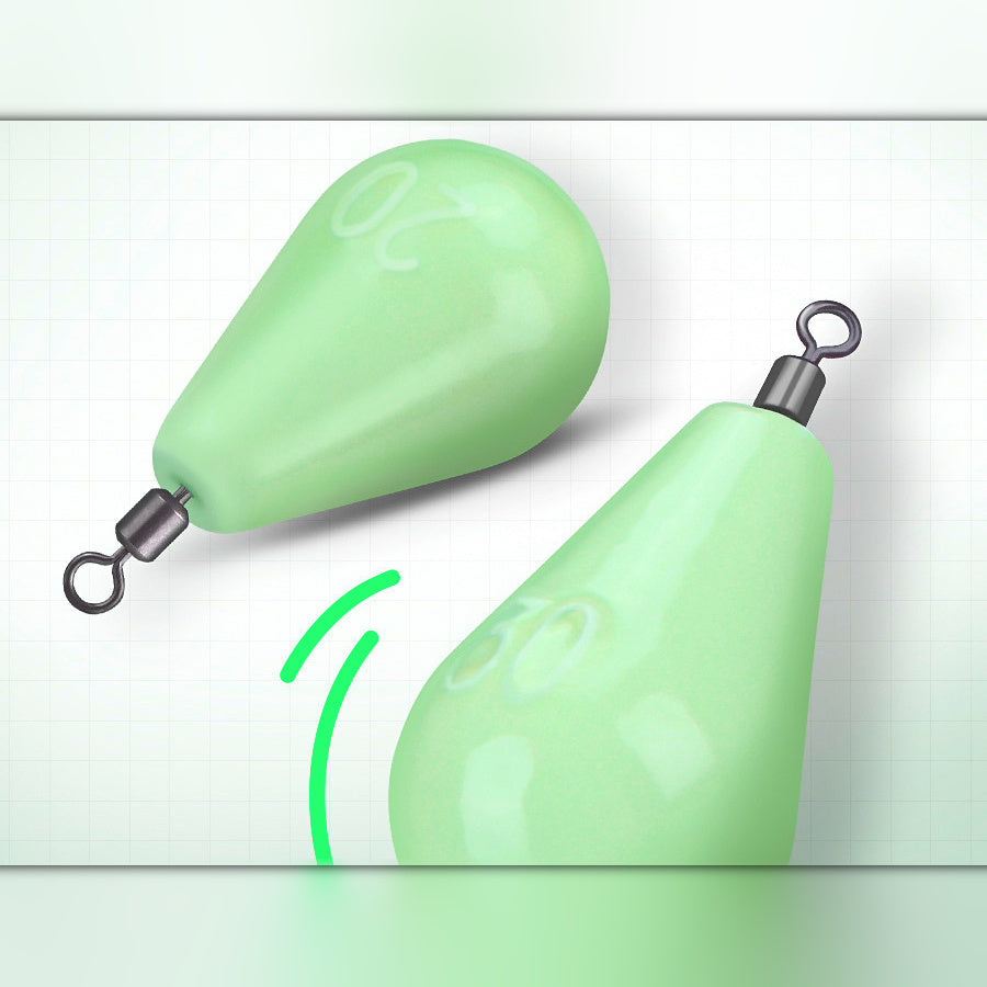 Glow Teardrop Sinker with Swivel, 11–222 g (0.4–7.8 oz)