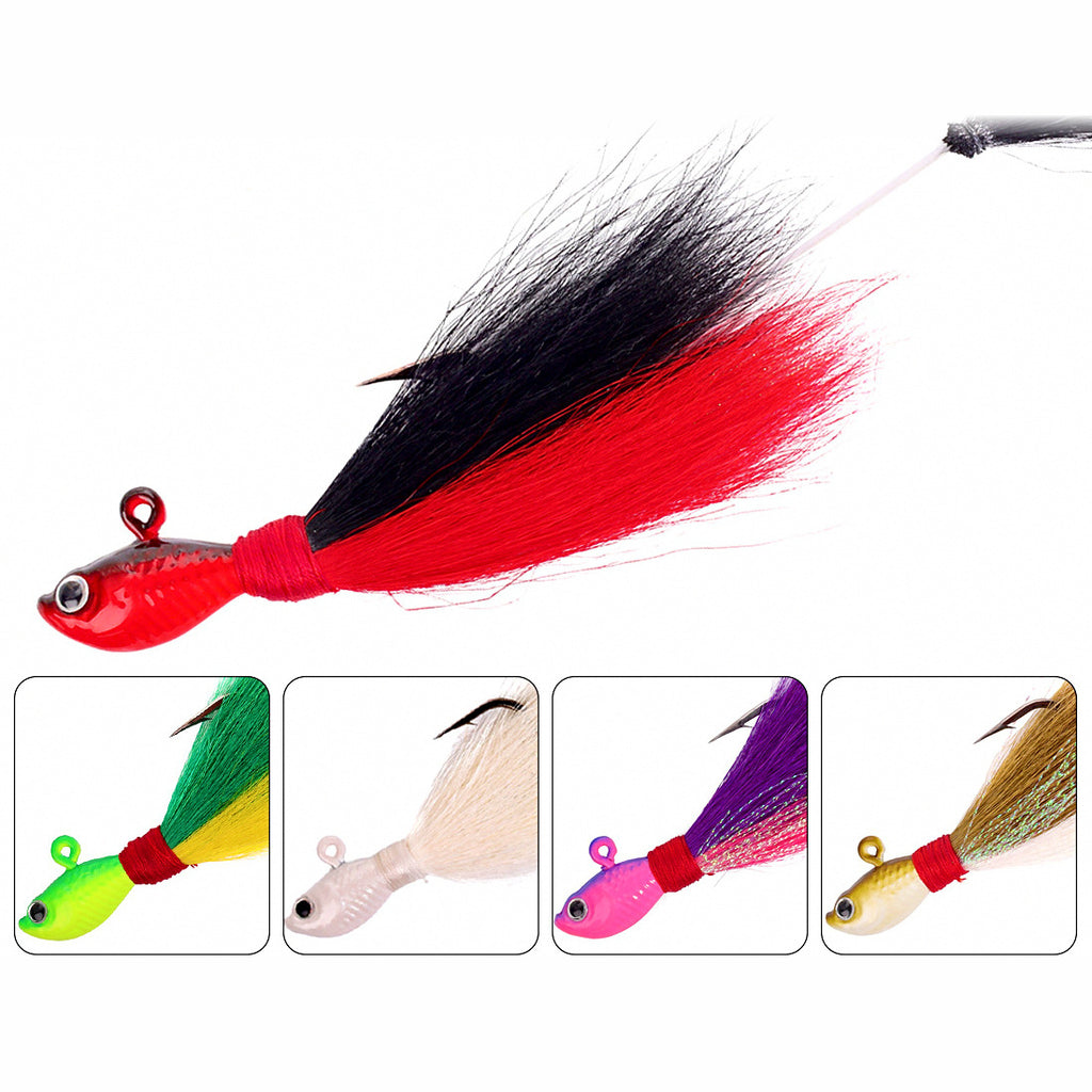 Feather Lead Head Jig Hooks, 3-Pack, 7–56 g (0.25–2 oz)