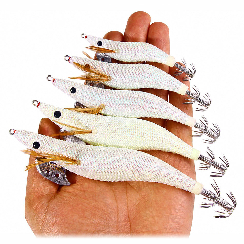 Glow Shrimp Squid Jig, Size 2.0–4.0