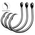 High-Carbon Steel Saltwater Boat Hooks, 10-Pack, #4 to 10/0