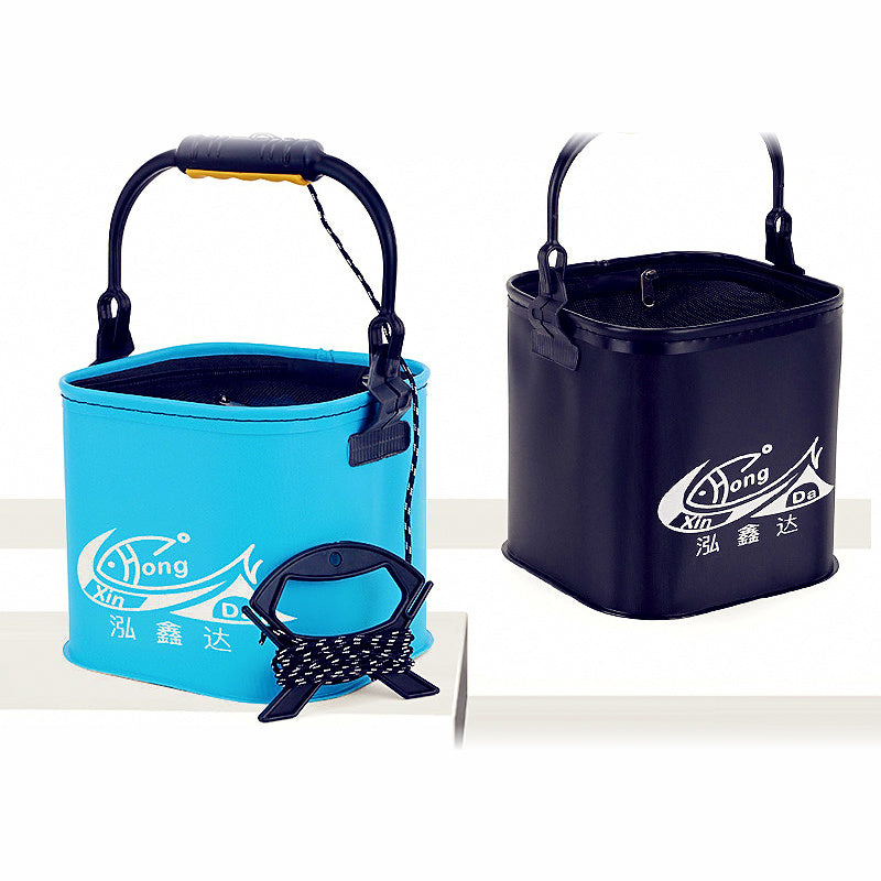 Collapsible Square EVA Fishing Bucket, 18–24 cm (7.1–9.4 in)