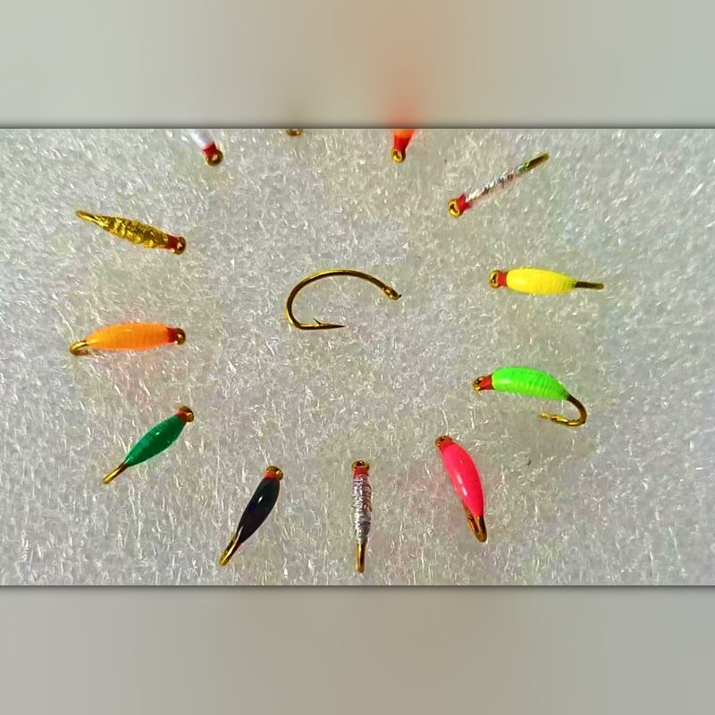 Red Head Nymph Fly Hooks, Barbed, Sizes 8–20