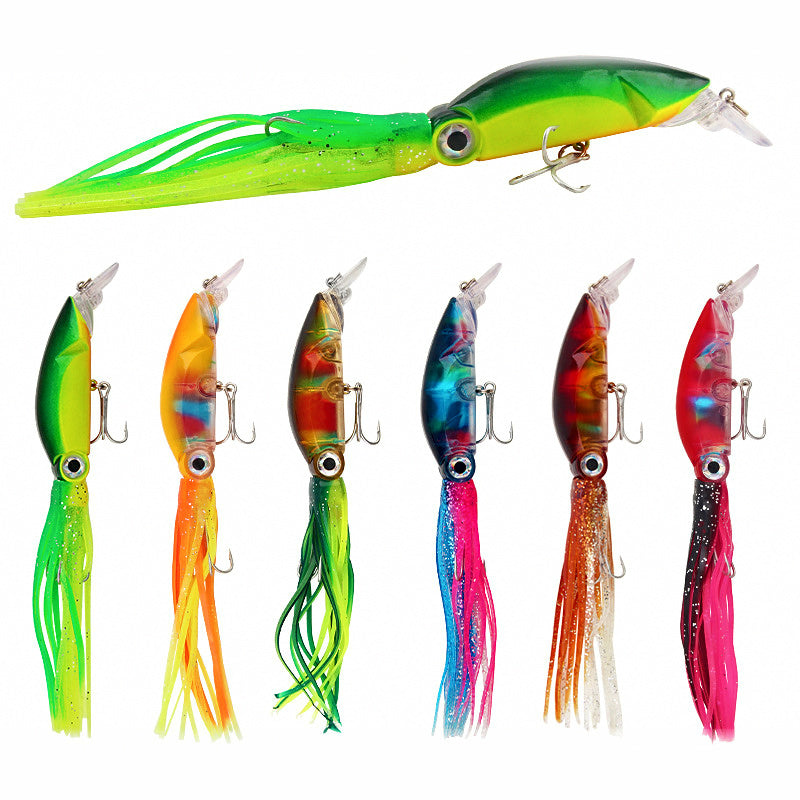 Minnow-Style Squid Lure with Tentacles, 18 cm / 17.6 g (0.62 oz)