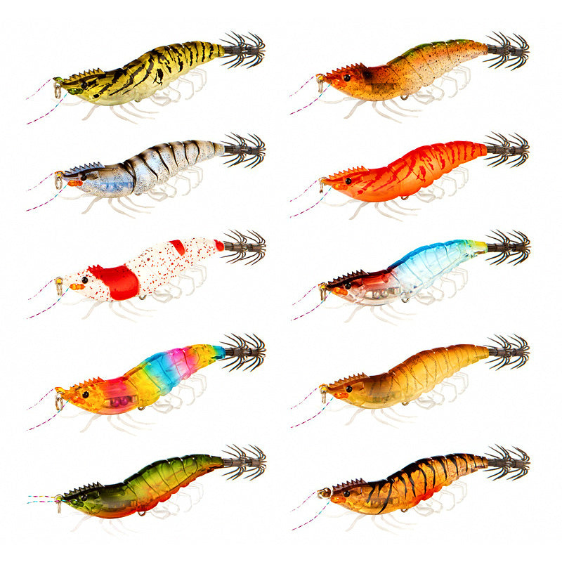 Wooden Shrimp Squid Jig, 10 g (0.35 oz) & 14.5 g (0.51 oz)
