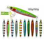 Slow Pitch Jig, 120 g & 150 g (4.2 & 5.3 oz), Laser Glow