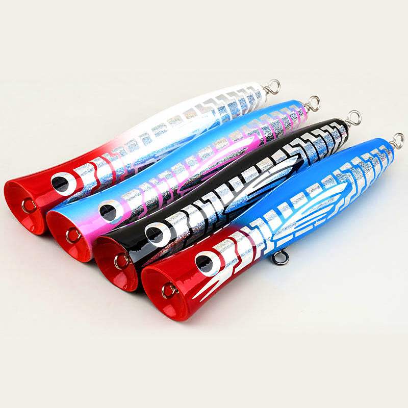 Wooden Floating Popper Lure, 35 g & 80 g (1.2 & 2.8 oz)