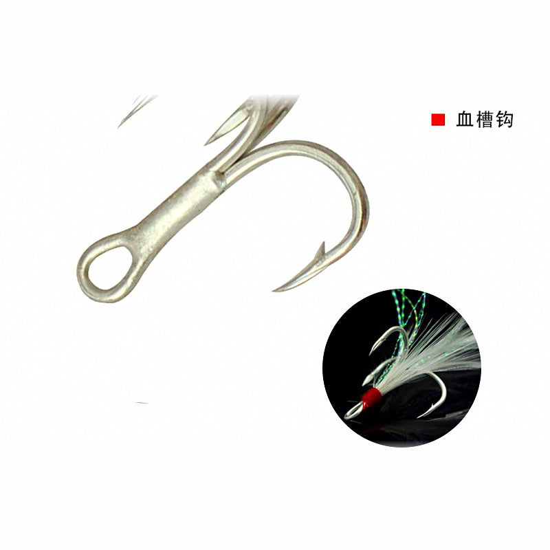 Barbed Treble Hooks, 50-Pack, Sizes 1, 6, 8