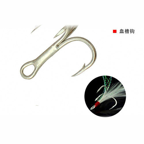 Barbed Treble Hooks, 50-Pack, Sizes 1, 6, 8