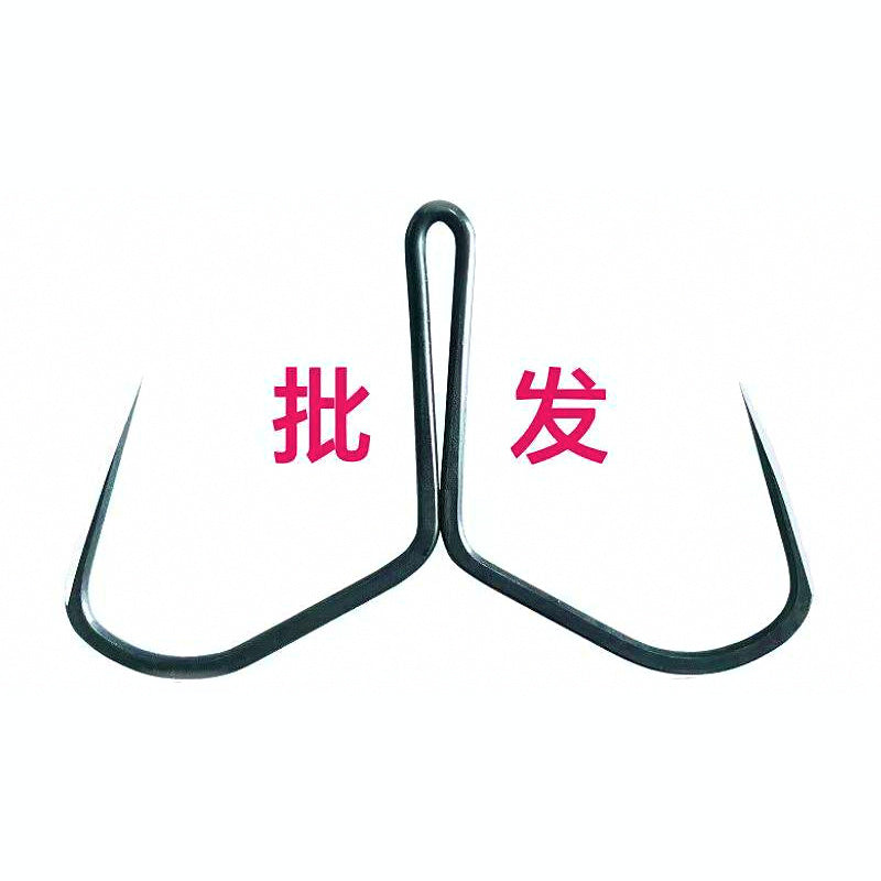 Double Anchor Snag Hooks, High-Carbon Steel, Flat Shank