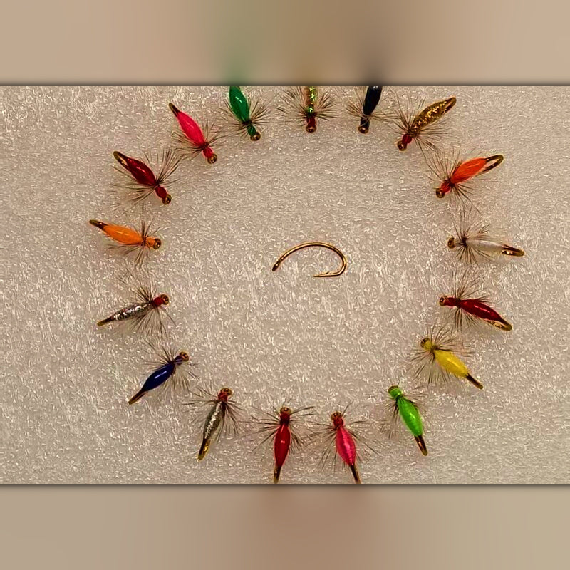 Nymph Fly Fishing Flies, Barbed Hook, 8-Pack