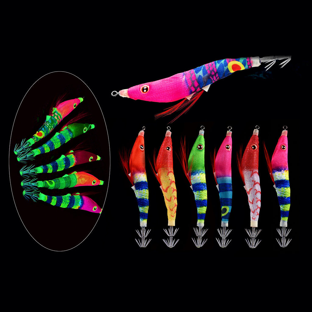 Glow Wood Shrimp Squid Jig, 10.5 cm (4.1 in), 6.4 g (0.23 oz)