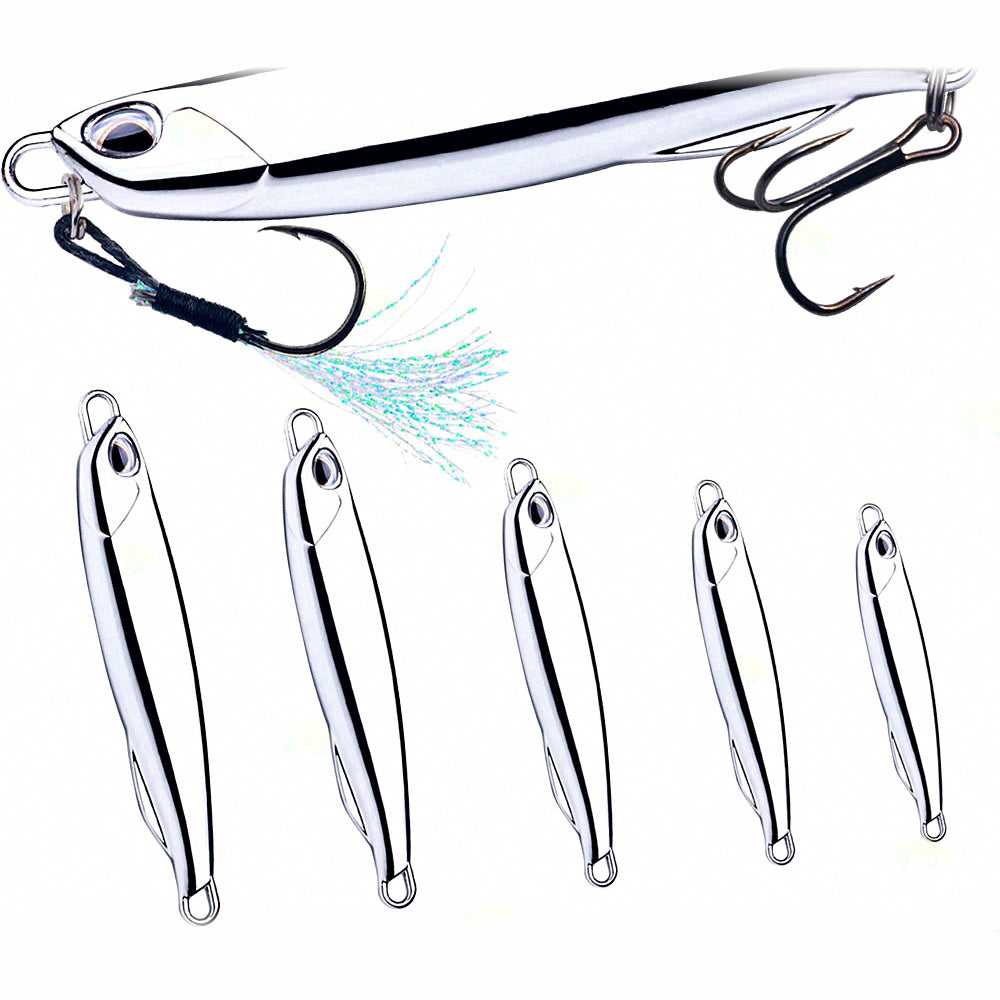 Silver Flat Metal Jig, 10–40 g (0.35–1.4 oz)