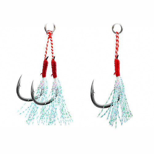 Metal Jig Single & Double Hooks, Sizes 10–16 (20/25 pcs)