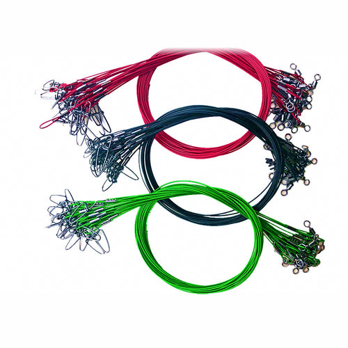 Steel Wire Bite Leader with Snap, 20/30/50 cm (7.9/11.8/19.7 in)