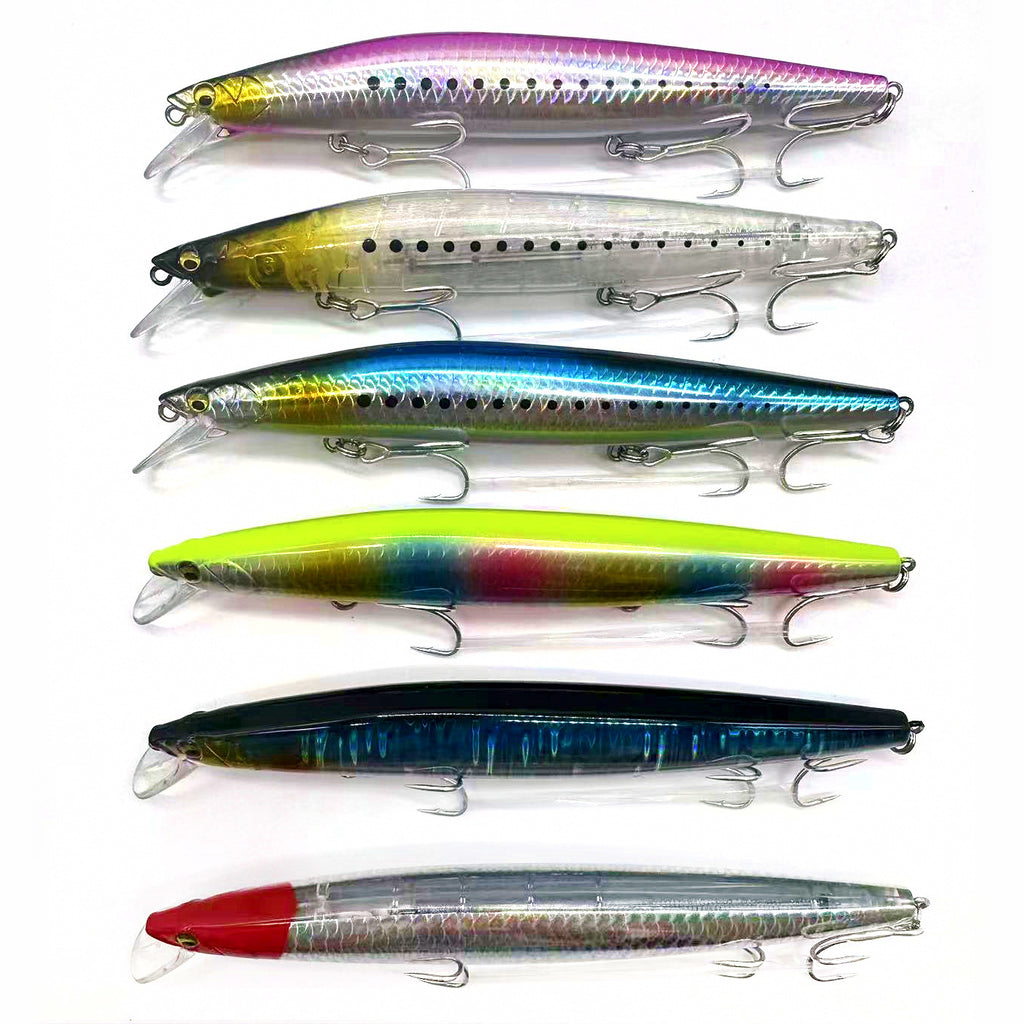 Long Cast Minnow Hard Bait, 160 mm (6.3 in), 27–33 g