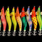 Glow Squid Jig, Shrimp Style with Rattle, Sizes 2.0–3.5