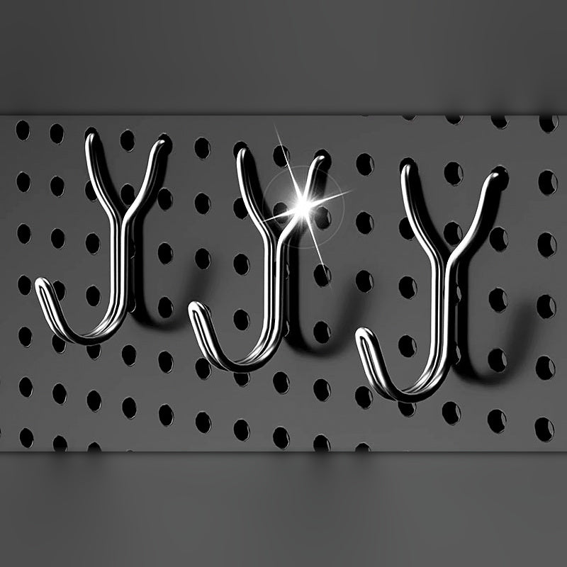 Stainless Steel Pegboard Hooks, Y-Shape, Multi-Pack