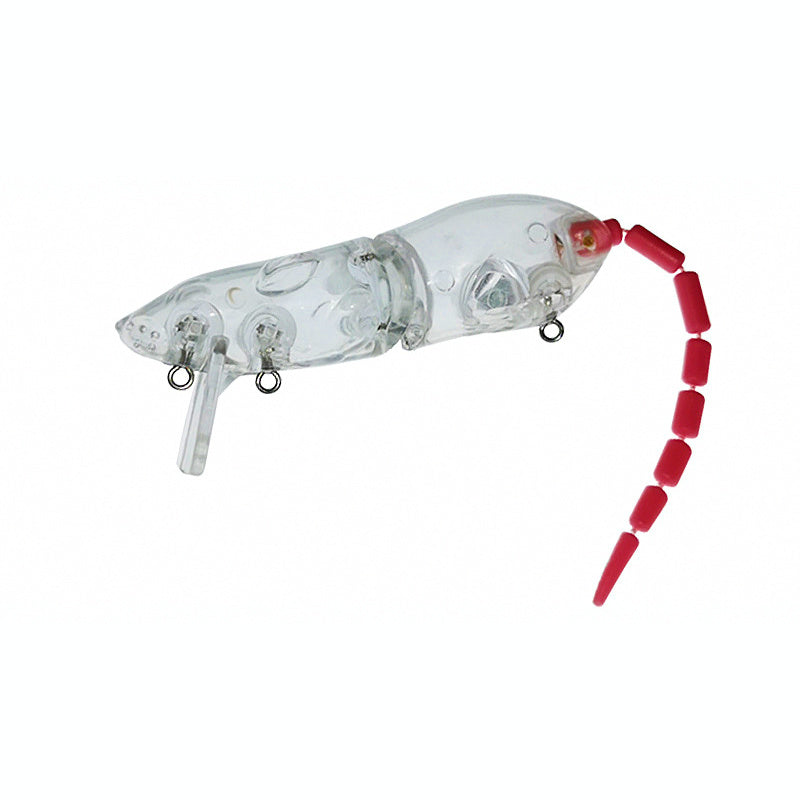 Jointed Mouse Lure, 8 cm / 14 g, Clear Unpainted Body