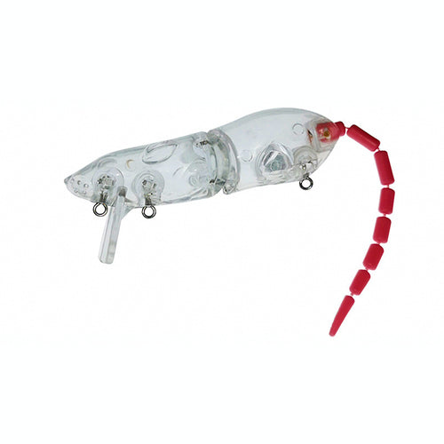 Jointed Mouse Lure, 8 cm / 14 g, Clear Unpainted Body