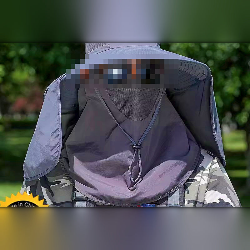 Wide Brim Fishing Sun Hat with Neck Cape and Face Mask