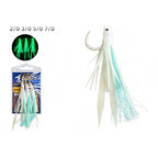 Single Jig Assist Hook, Aramid Wrap, Glow Squid Skin, 2/0–7/0
