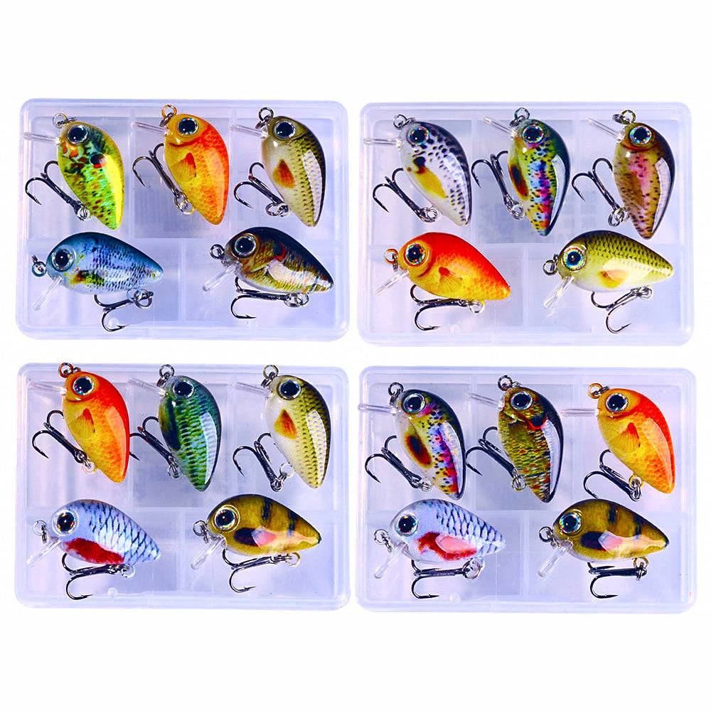 Mini Fat Crankbait Lure Set in Tackle Box, 1.5 g (0.05 oz)