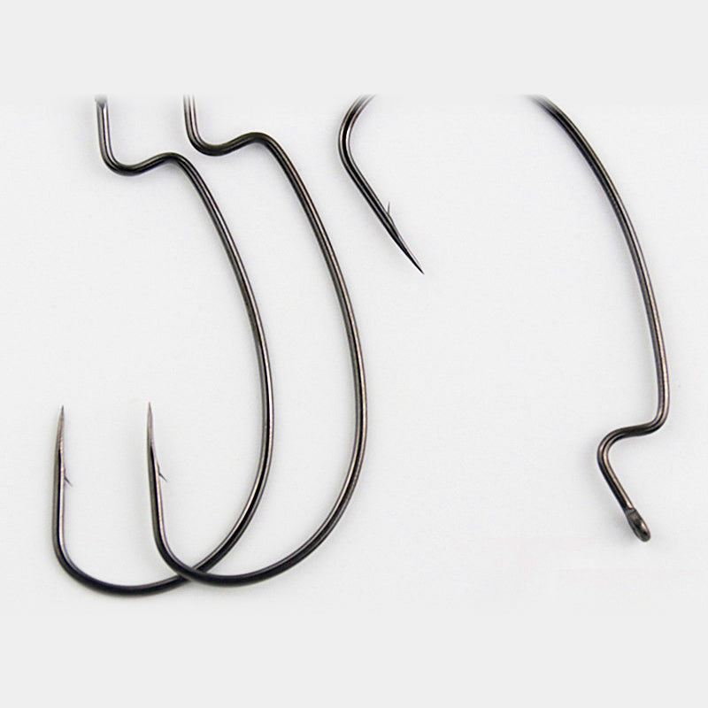 Offset Worm Hook, High Carbon Steel, Sizes 10–4/0