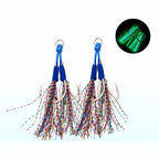 Metal Jig with Double Hook, Blue Multicolor, 1/0–4/0