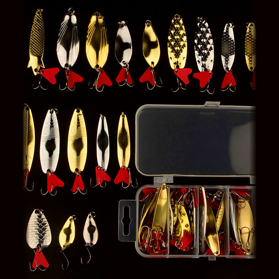 Red Heart Sequin Casting Spoon Lure Set