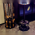 Rotating Floor-Standing Fishing Rod Rack, No-Drill