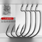 Wide Gap Offset Worm Hooks, Barbed, Sizes #6–1/0