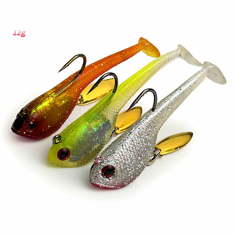 T-Tail Soft Swimbait with Rattle Plate, 6-Pack