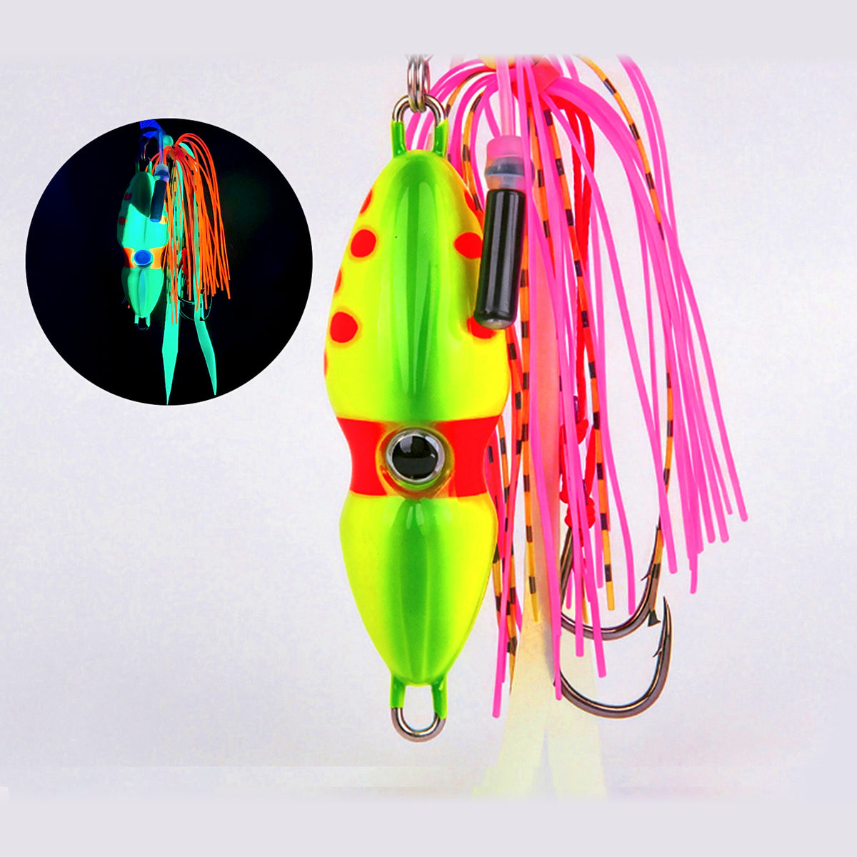 Glow Jig Rig with Rattle Bead & Double Hooks, 40–250 g (1.4–8.8 oz)
