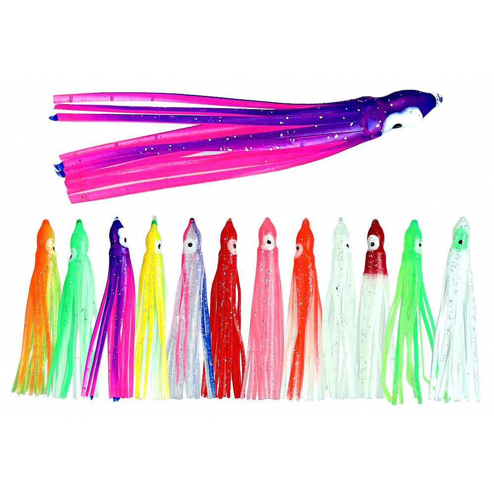 Glow Octopus Squid Lure, 5-Pack, 5–12 cm (2–4.7 in)