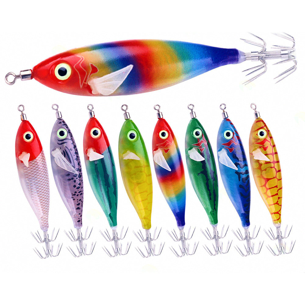 Wood Shrimp Squid Jig, 8 cm (3.1 in) 6 g (0.2 oz), Glow