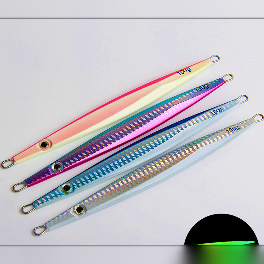 Fast-Sinking Glow Metal Jig, 80–400 g (2.8–14.1 oz)