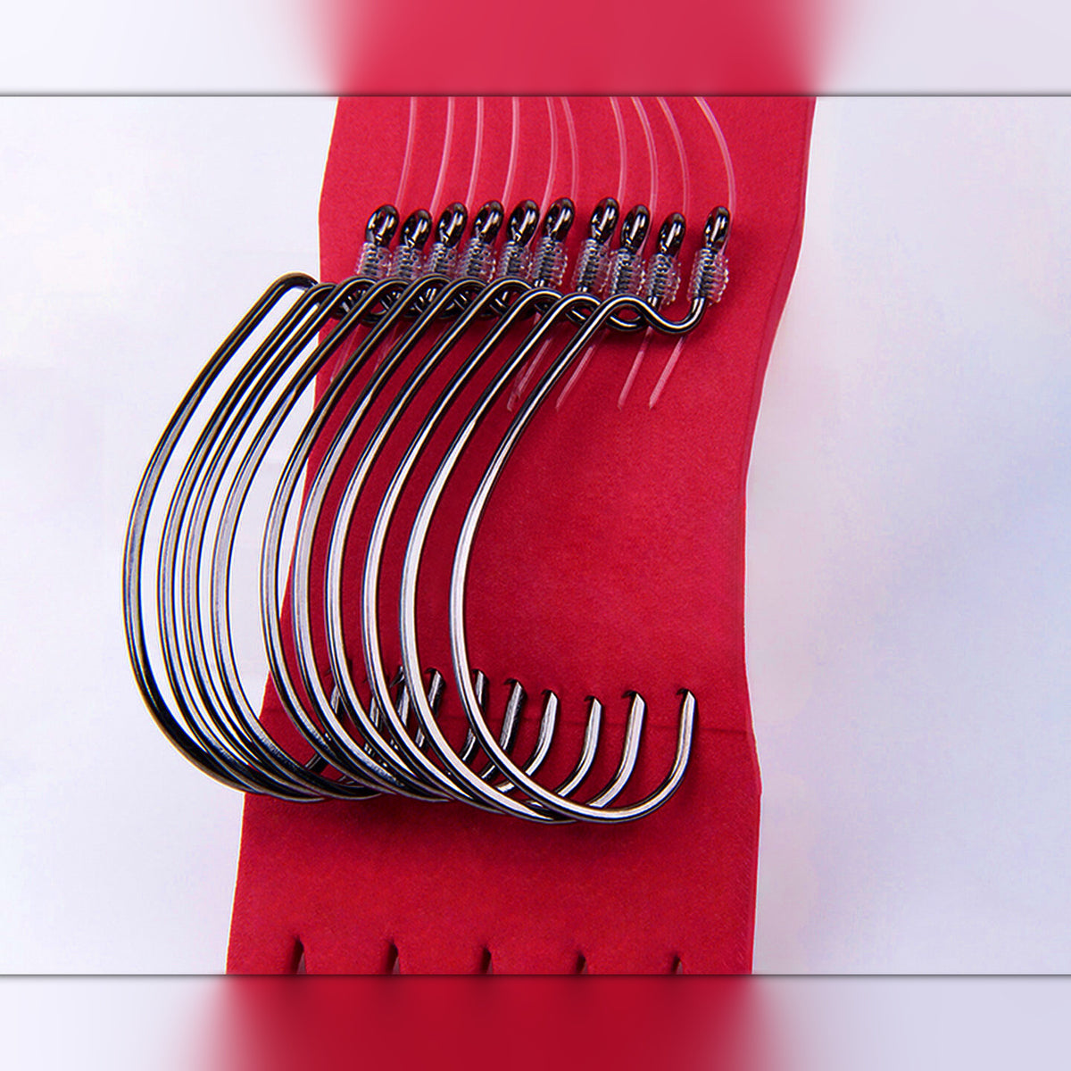 Pre-Tied Bent-Shank Hook Rigs, Carbon Steel, 2/0–4/0