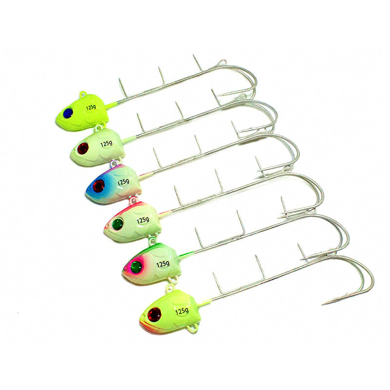 Glow Metal Jig with Double Hooks, 125 g (4.4 oz)