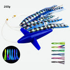 Trolling Squid Skirt Lure with Spinner Prop, UV, ~151 g (5.3 oz)