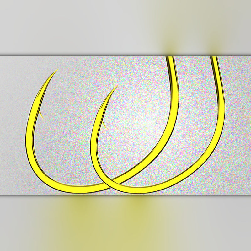Barbed Short Shank Hooks, Gold, 50 Pack