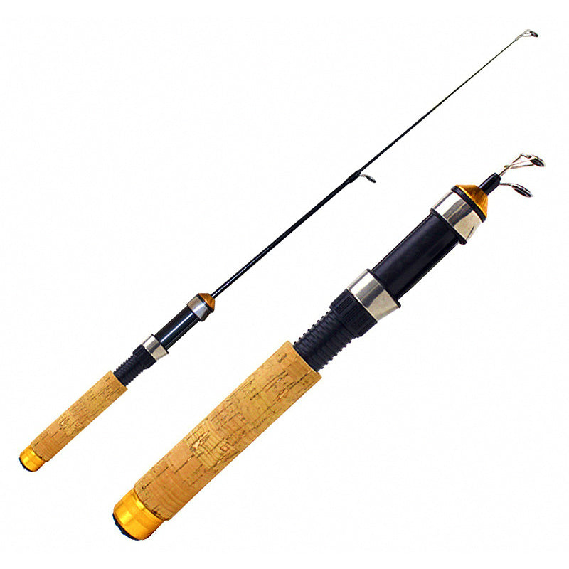 Telescopic Ice Fishing Rod, 60 cm (23.6 in), Wood Grain