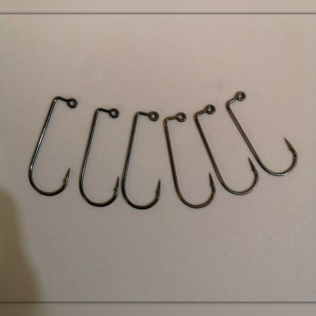 90° Jig Hooks, Long Straight Angle, Barbed, Sizes 8–8/0