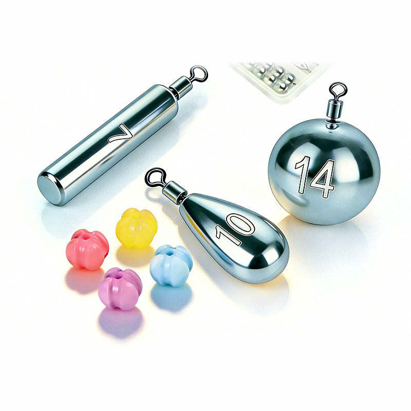 Free Slide Sinker Set with Stop Beads, 3.5–14 g (0.12–0.49 oz)